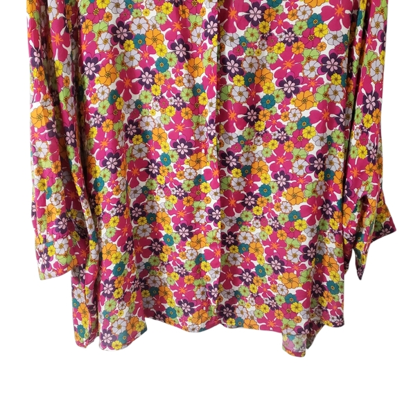 Nicobar Womens Floral Blouse Top Hippe Retro Free Size Flower Power - Picture 3 of 13